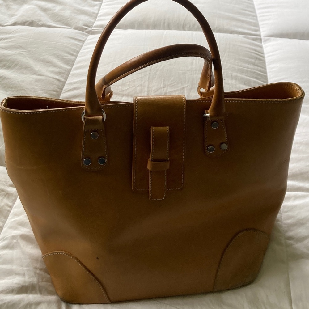 GUIA’S Italian Genuine Leather Tote Bag CAMEL